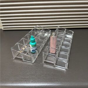 Clear Acrylic 12-Compartment Organizer – Makeup, Desk, Craft Storage 2 pc bundle